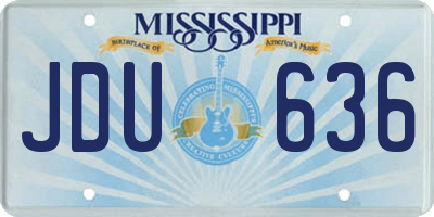 MS license plate JDU636