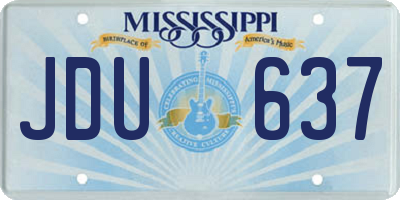 MS license plate JDU637