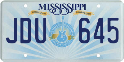 MS license plate JDU645