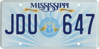 MS license plate JDU647