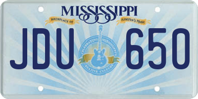 MS license plate JDU650