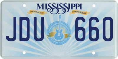 MS license plate JDU660
