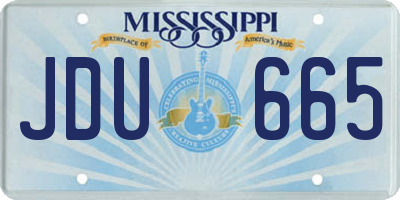 MS license plate JDU665