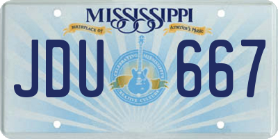 MS license plate JDU667