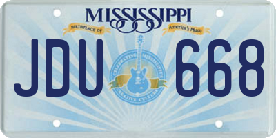 MS license plate JDU668