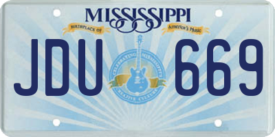 MS license plate JDU669
