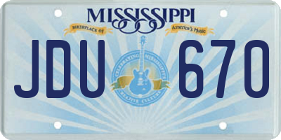 MS license plate JDU670