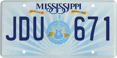 MS license plate JDU671