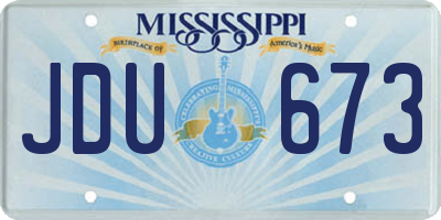 MS license plate JDU673