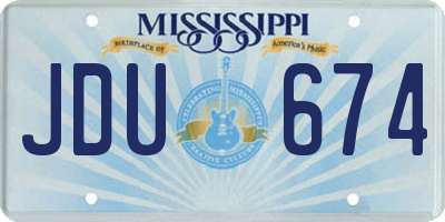 MS license plate JDU674