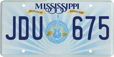 MS license plate JDU675