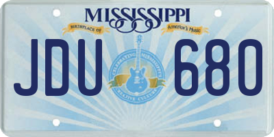 MS license plate JDU680