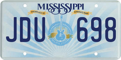 MS license plate JDU698
