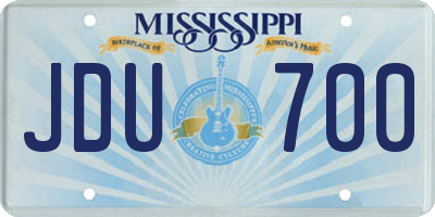 MS license plate JDU700