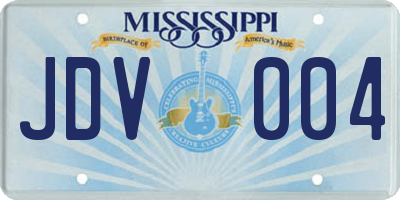 MS license plate JDV004