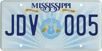 MS license plate JDV005