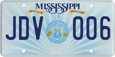 MS license plate JDV006
