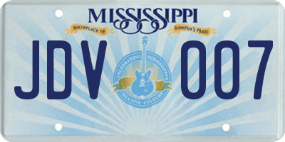 MS license plate JDV007