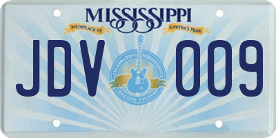 MS license plate JDV009