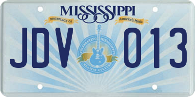 MS license plate JDV013