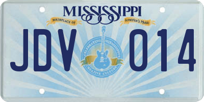 MS license plate JDV014