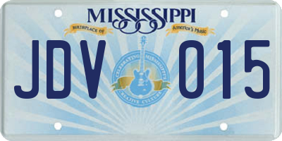 MS license plate JDV015