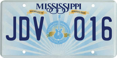 MS license plate JDV016