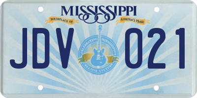 MS license plate JDV021