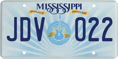 MS license plate JDV022