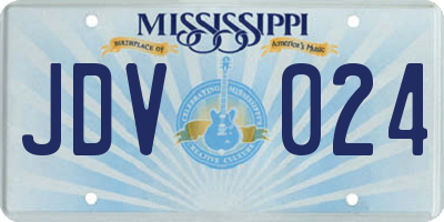MS license plate JDV024