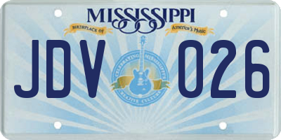 MS license plate JDV026