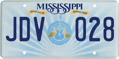 MS license plate JDV028