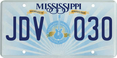 MS license plate JDV030