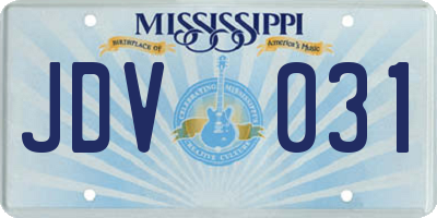 MS license plate JDV031
