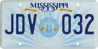 MS license plate JDV032