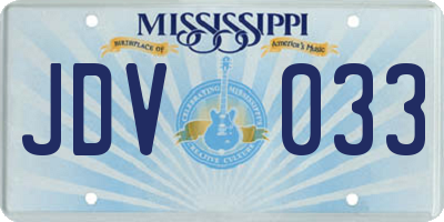 MS license plate JDV033