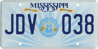 MS license plate JDV038