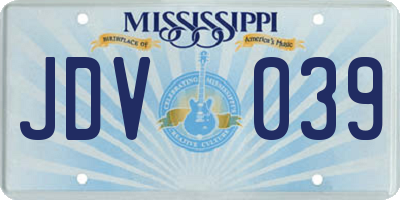 MS license plate JDV039