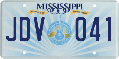 MS license plate JDV041