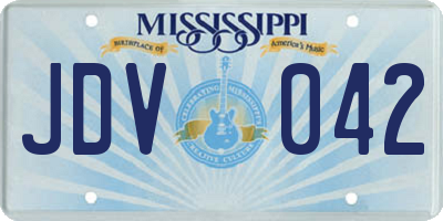 MS license plate JDV042