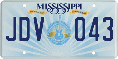 MS license plate JDV043