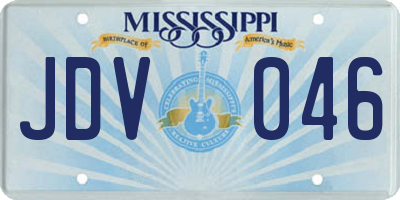 MS license plate JDV046