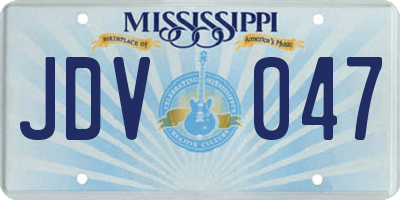 MS license plate JDV047