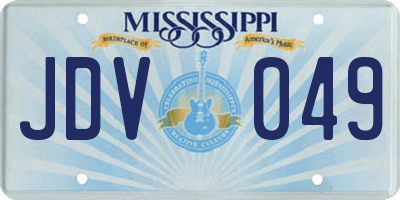 MS license plate JDV049