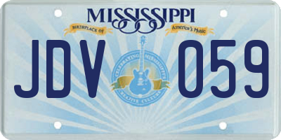 MS license plate JDV059