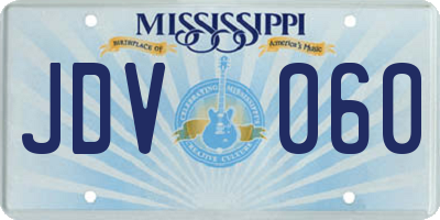 MS license plate JDV060