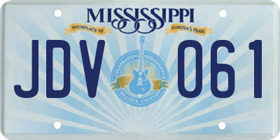 MS license plate JDV061
