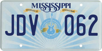 MS license plate JDV062