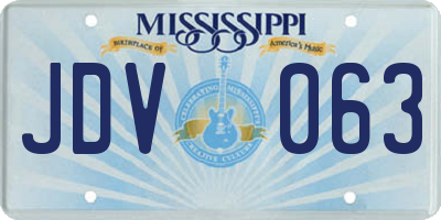 MS license plate JDV063