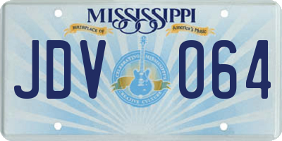 MS license plate JDV064